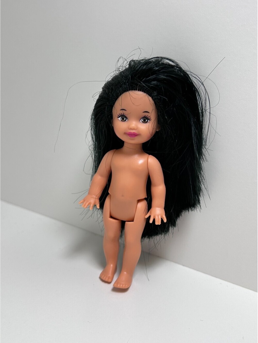 Vintage Barbie Kelly Doll Nude Long Brown Hair Brown Eyes Mattel 1994